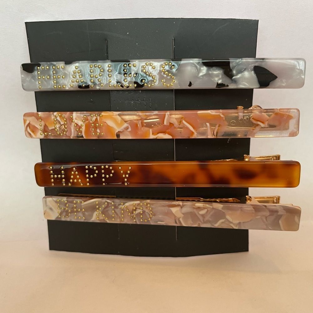 INSPIRATIONAL EMBELLISHED HAIR CLIPS, set of 4